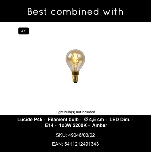 Lucide KALA - Pendelleuchten - 4xE14 - Taupe - CROSSSELL